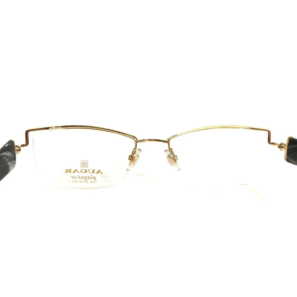 Augar Eyeglasses Frames FP163 CHAMPAGNE Gold Black Gray 22KT GP Plated 52-18-130